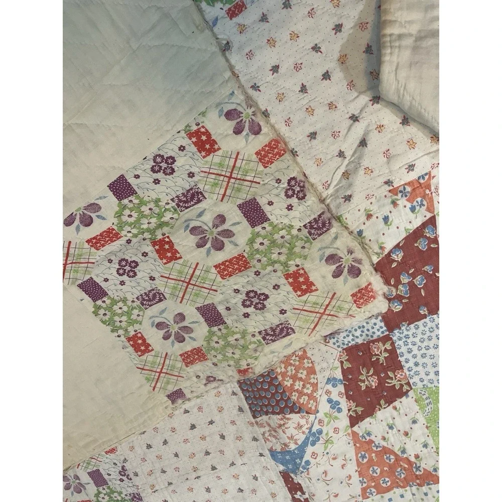 Vtg Handmade Quilt 74x86